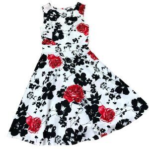 HUILIYA FLORAL FIT & FLARE sleeveless‎ DRESS SIZE SM